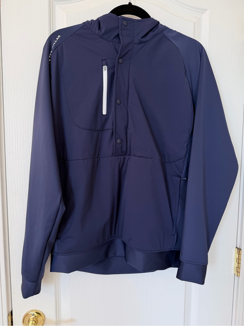 Peter Millar Men’s Weld Half-Snap Hoodie Sport Navy Pullover Jacket M